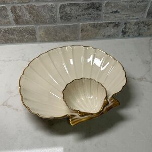 Lenox Cream and Gold Sea Shell Serveware Set